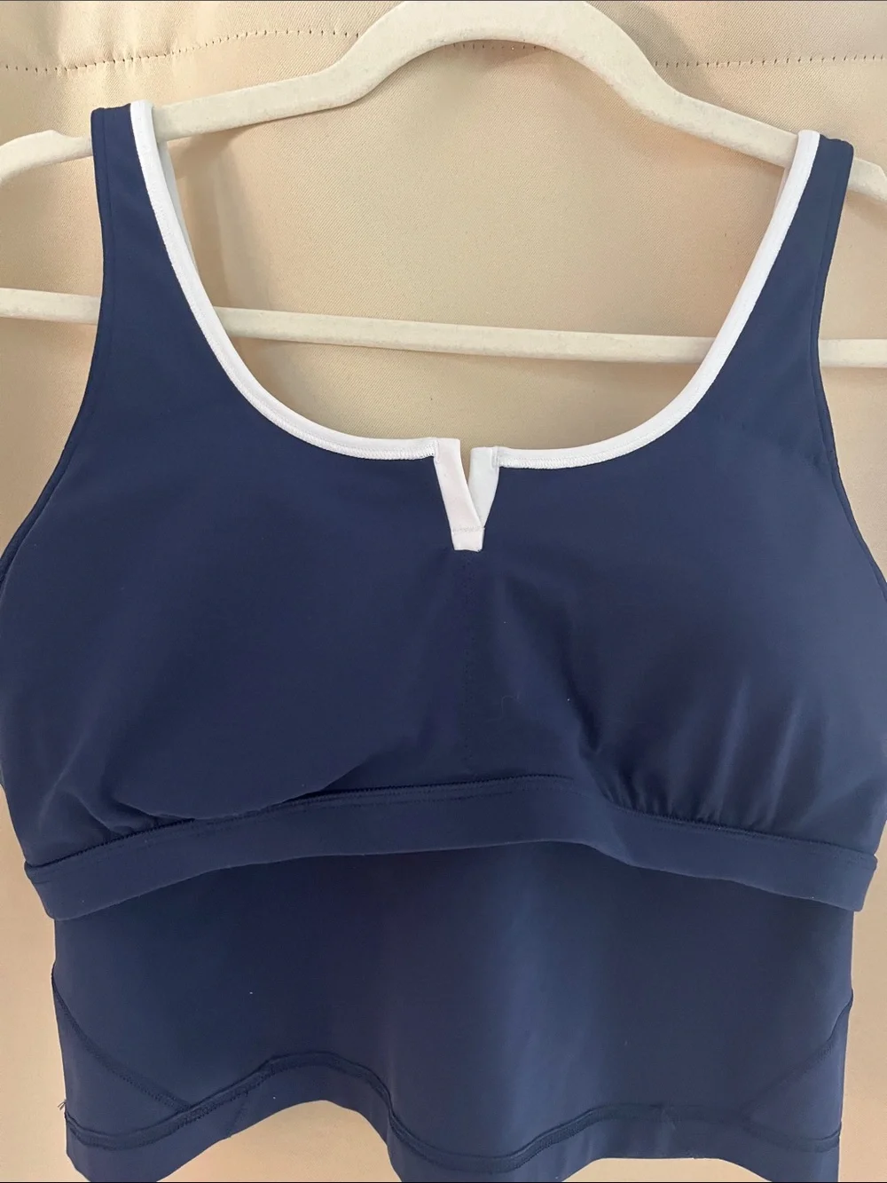 lululemon athletica Navy Crop Tank with White Trim